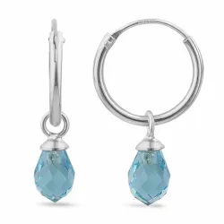 12 mm topaas glas creool in zilver - Loom Stones