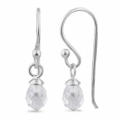 witte zirkoon oorhanger in zilver - Loom Stones