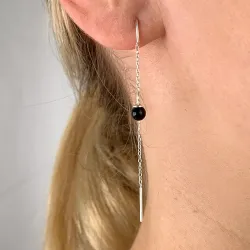 zwart onyx ketting oorbellen in zilver - Loom Stones