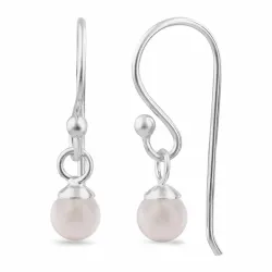 roze kwarts oorhanger in zilver - Loom Stones