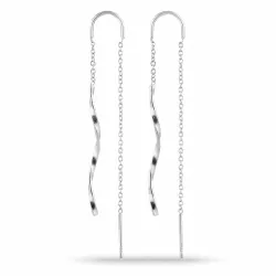 lange ketting oorbellen in zilver