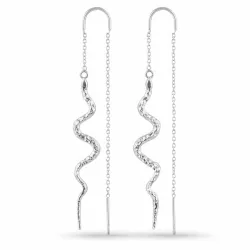 lange ketting oorbellen in zilver