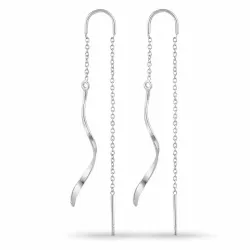 lange ketting oorbellen in zilver