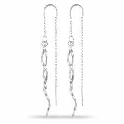 lange ketting oorbellen in zilver