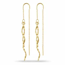 lange ketting oorbellen in verguld zilver