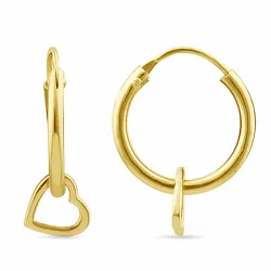 12 mm hart creool in verguld zilver