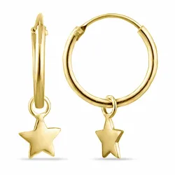 12 mm ster creool in verguld zilver