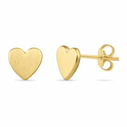 hart oorsteker in verguld sterlingzilver