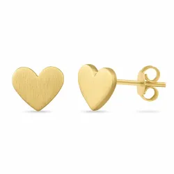hart oorsteker in verguld sterlingzilver