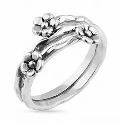 bloem ring in zilver
