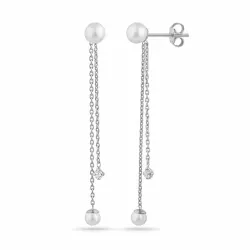 lange ketting oorbellen in zilver