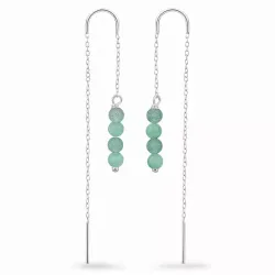 groen jadesteen ketting oorbellen in zilver - Loom Stones