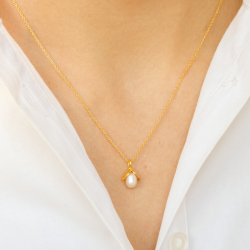 blad parel ketting in verguld sterlingzilver