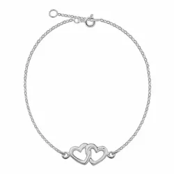 hart armband in zilver met hartjes hanger in zilver