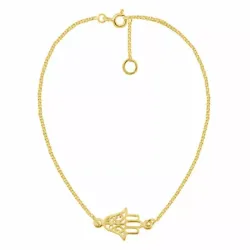 hamsa hand armband in verguld sterlingzilver met hanger in verguld sterlingzilver