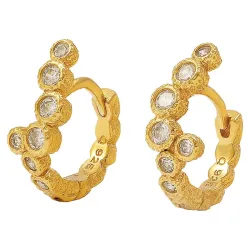 Hultquist Vivienne creool in verguld sterlingzilver witte zirkoon