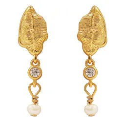 Hultquist Lorelei petite oorbellen in verguld sterlingzilver witte zirkoon