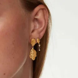 Hultquist Lorelei petite oorbellen in verguld sterlingzilver witte zirkoon