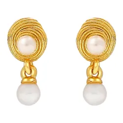 Hultquist Shelly parel oorbellen in verguld sterlingzilver