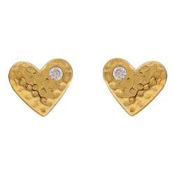 Hultquist Mini  hart oorbellen in verguld sterlingzilver