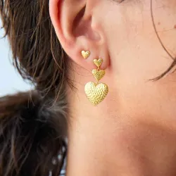 Hultquist Mini  hart oorbellen in verguld sterlingzilver