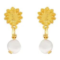 Hultquist Evelyn parel oorbellen in verguld sterlingzilver