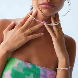 Hultquist Pink Rainbow armband in verguld sterlingzilver