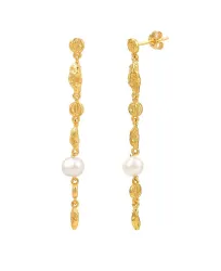 Hultquist Hazel lange oorbellen in verguld sterlingzilver