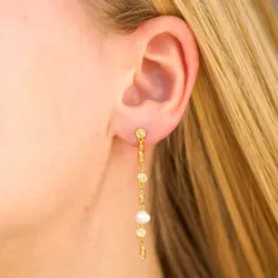 Hultquist Hazel lange oorbellen in verguld sterlingzilver