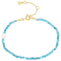 Hultquist Wren blauwe armband in verguld sterlingzilver