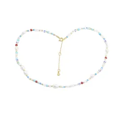 Hultquist Zoe ketting in verguld sterlingzilver veelkleurig steen