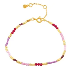 Hultquist Runa multikleurige parel armband in verguld sterlingzilver