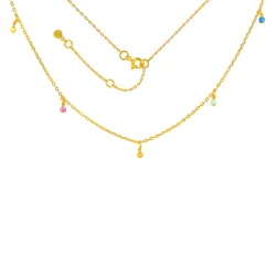 Hultquist multikleurige ketting in verguld sterlingzilver