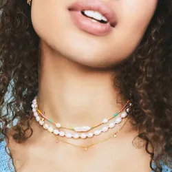 Hultquist multikleurige ketting in verguld sterlingzilver