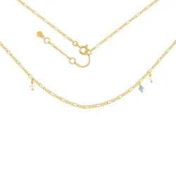 Hultquist ketting met hanger in verguld sterlingzilver lichtblauwe steen