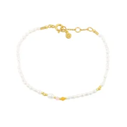 Hultquist Olivia parel armband in verguld sterlingzilver kleurig  steen