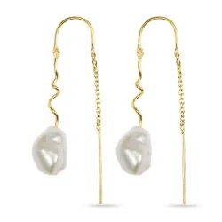 Hultquist Dione lange ketting oorbellen in verguld sterlingzilver