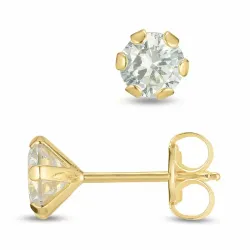 1/2 paar oorbel in 9 karaat goud met zirkoon - Gold Collection