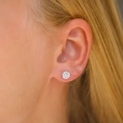 6 mm oorsteker in 9 karaat goud met zirkoon