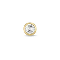 1/2 paar 3 mm oorbellen in 9 karaat goud met zirkoon