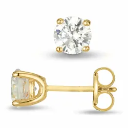 5 mm zirkoon oorsteker in 9 karaat goud met zirkoon