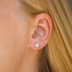 5 mm zirkoon oorsteker in 9 karaat goud met zirkoon - Gold Collection