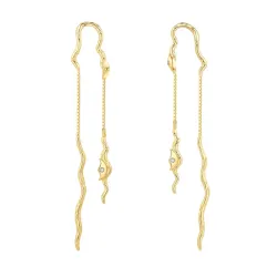 Nava Mahina  lange zirkoon oorbellen in verguld sterlingzilver