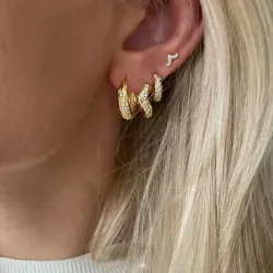 Nava Norma Petite oorsteker in verguld sterlingzilver