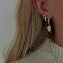 10 mm Nava Ara creool in zilver