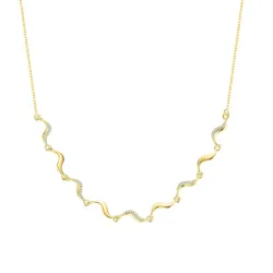 Nava zirkoon ketting in verguld sterlingzilver