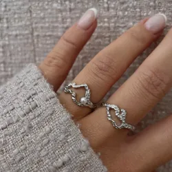 Nava Doris  verstelbaar ring in zilver