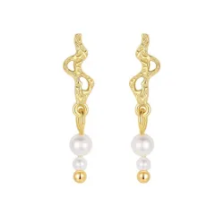 Nava Avisa parel oorbellen in verguld sterlingzilver