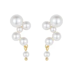 Nava Esen parel oorbellen in verguld sterlingzilver