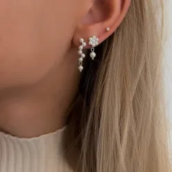 2 mm Nava Lily Petite parel oorsteker in zilver